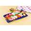Plastic food container with wave-shaped design to enhance appeal (SF Setonami)