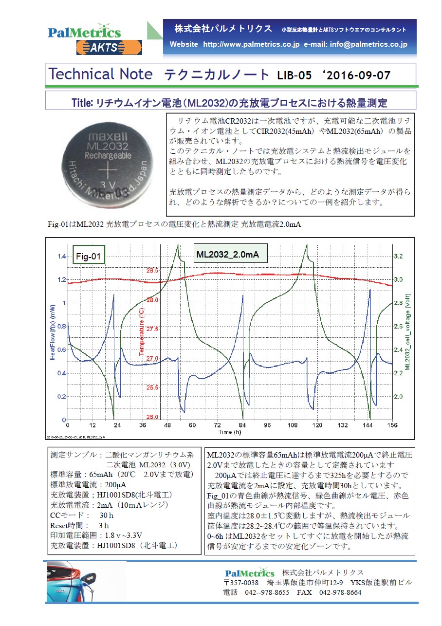 【技術資料】充放電プロセスにおける熱量測定 LIB-05