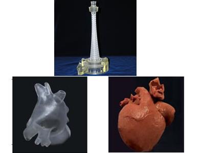 実績例　光造形によるプラスチック試作実績