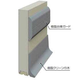 食品加工室・クリーンルーム向け　樹脂クリーン巾木／樹脂台車ガード