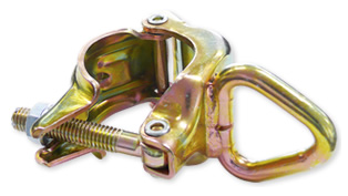 単管用親綱フック掛け『リング付クランプ』