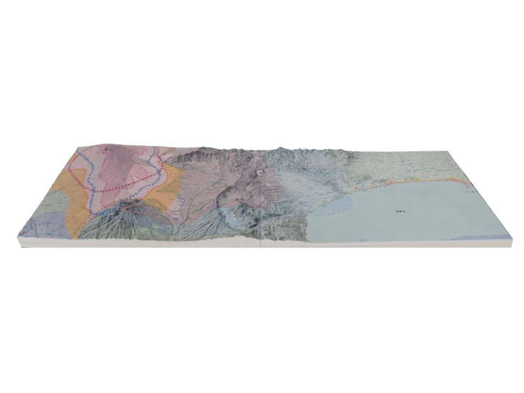 【カラー3Dプリンター出力事例】立体災害ハザードマップ