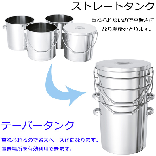 重ねて収納できるテーパー型ステンレス容器 【TP】 | MONOVATE