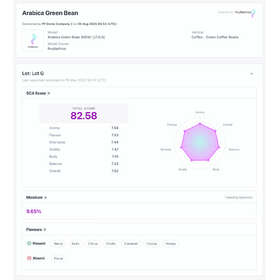 Green bean coffee report including SCA score, moisture, and flavour profile.png