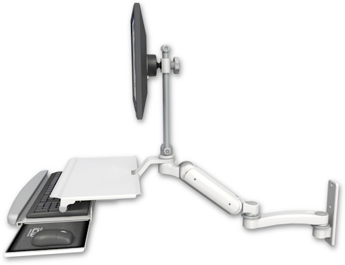 UL180 作業トレイ付 高さ可変式ディスプレイキーボードアーム