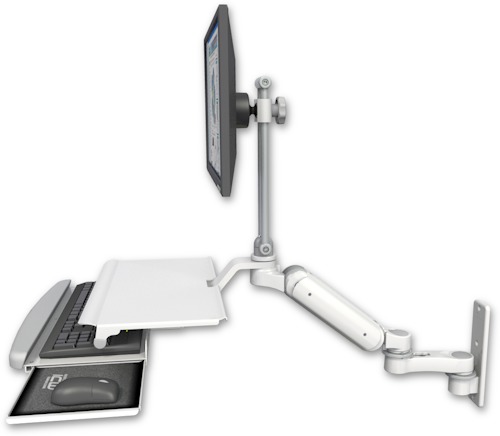 UL180 作業トレイ付 高さ可変式ディスプレイキーボードアーム