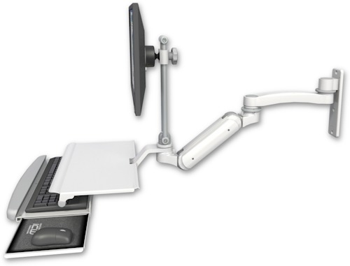 UL180 作業トレイ付 高さ可変式ディスプレイキーボードアーム