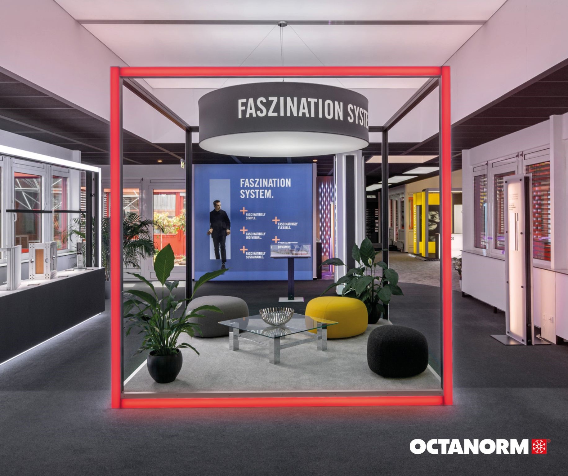 展示会イベント・店舗向け内照システム オクタルクス（光る柱と梁