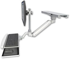 上向き水平スライドレール モニターアーム | アクアス - Powered