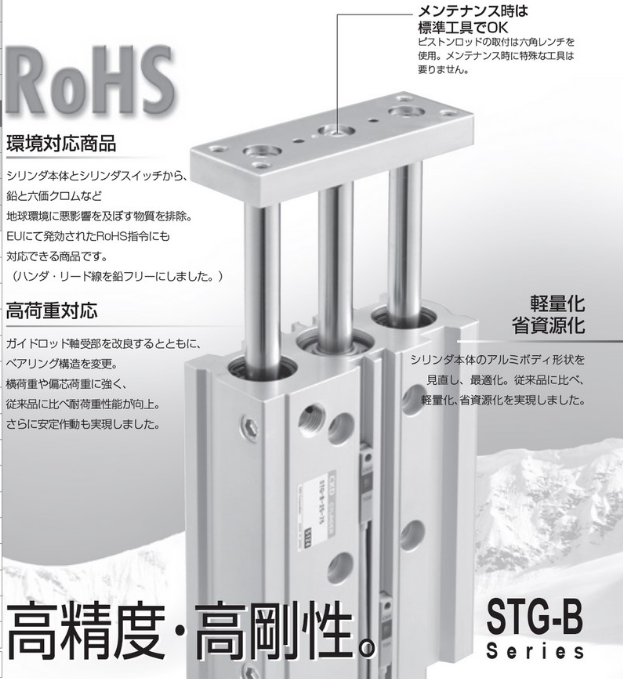 CKD ガイド付きシリンダ ころがり軸受 STG-B-25-175-T2V-T CKD ガイド付きシリンダ ころがり軸受 STG-B-25-175-T3H-H 1点